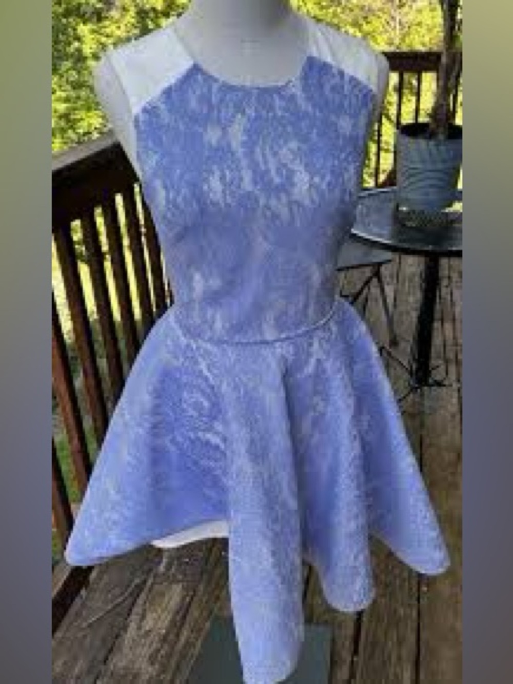 Vintage Bebe Lavender Lace Fit-and-Flare Dress